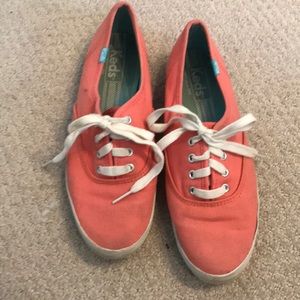 Coral canvas Keds